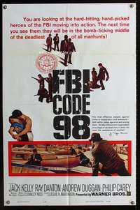 m257 FBI CODE 98 one-sheet movie poster '63 Jack Kelly, Ray Danton