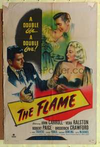 m266 FLAME one-sheet movie poster '47 John Carroll, Vera Ralston, film noir!