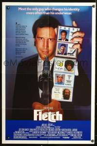 m267 FLETCH one-sheet movie poster '85 wacky detective Chevy Chase!