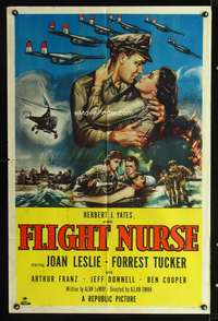 m268 FLIGHT NURSE one-sheet movie poster '53 Joan Leslie, Forrest Tucker, Korean War!