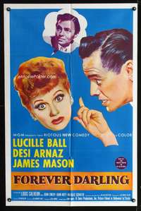 m277 FOREVER DARLING one-sheet movie poster '56 Desi Arnaz, Lucille Ball, I Love Lucy!