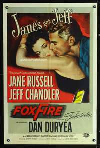 m281 FOXFIRE one-sheet movie poster '55 sexy Jane Russell, Jeff Chandler