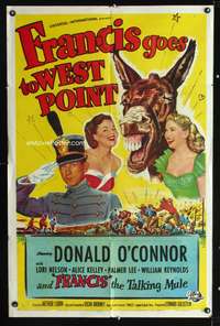 m282 FRANCIS GOES TO WEST POINT one-sheet movie poster '52 Donald O'Connor & wacky talking mule!