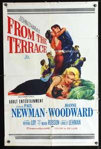 m289 FROM THE TERRACE one-sheet movie poster '60 Paul Newman, Joanne Woodward, Myrna Loy