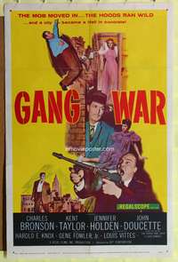 m296 GANG WAR one-sheet movie poster '58 young mobster Charles Bronson!