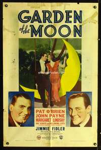 m298 GARDEN OF THE MOON one-sheet movie poster '38 Pat O'Brien, John Payne, Margaret Lindsay