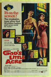 m309 GOD'S LITTLE ACRE one-sheet movie poster '58 Robert Ryan, sexy Tina Louise!