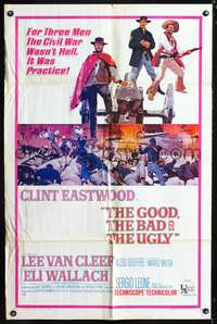 m313 GOOD, THE BAD & THE UGLY one-sheet movie poster '68 Clint Eastwood, Sergio Leone classic!
