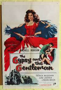 m317 GYPSY & THE GENTLEMAN one-sheet movie poster '58 sexy Melina Mercouri, Joseph Losey
