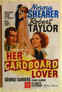 m322 HER CARDBOARD LOVER style C one-sheet movie poster '42 Norma Shearer, Robert Taylor