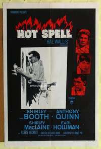 m332 HOT SPELL one-sheet movie poster '58 Shirley Booth, Anthony Quinn, Shirley MacLaine