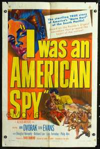 m336 I WAS AN AMERICAN SPY one-sheet movie poster '51 Ann Dvorak, Mata Hari of the South Pacific!