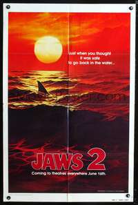 m345 JAWS 2 teaser one-sheet poster '78 just when you thought it was safe to go back in the water!