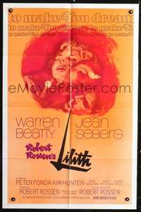 m369 LILITH one-sheet movie poster '64 Warren Beatty, Jean Seberg, Robert Rossen