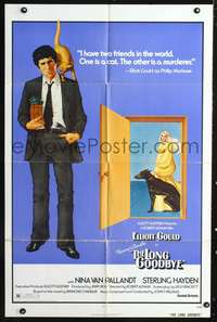 m374 LONG GOODBYE one-sheet movie poster '73 Elliott Gould, film noir, art by Richard Amsel!