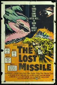 m377 LOST MISSILE one-sheet movie poster '58 sci-fi, horror of horrors from outer Hell!