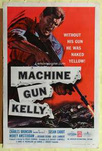 m382 MACHINE GUN KELLY one-sheet movie poster '58 Charles Bronson, Roger Corman