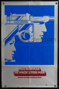 m385 MACKINTOSH MAN foil teaser one-sheet movie poster '73 Paul Newman, John Huston, best artwork!