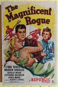 m388 MAGNIFICENT ROGUE one-sheet movie poster '47 great devil imps artwork!