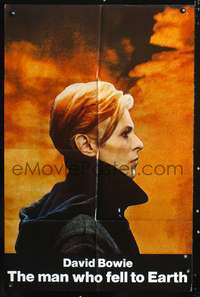 m396 MAN WHO FELL TO EARTH one-sheet movie poster '76 Nicolas Roeg, David Bowie profile!