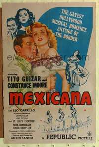m406 MEXICANA one-sheet movie poster '45 Tito Guizar, Constance Moore