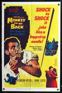 m418 MONKEY ON MY BACK one-sheet movie poster '57 drug addict Cameron Mitchell classic!