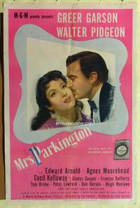 m424 MRS. PARKINGTON style C one-sheet movie poster '44 Greer Garson, Walter Pidgeon