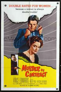 m425 MURDER BY CONTRACT one-sheet movie poster '59 Vince Edwards, film noir!