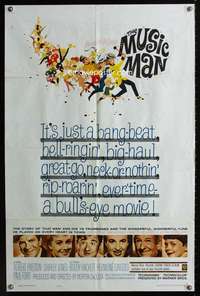 m435 MUSIC MAN one-sheet movie poster '62 Robert Preston, Shirley Jones