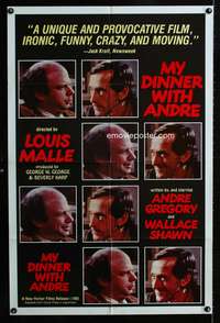 m438 MY DINNER WITH ANDRE one-sheet movie poster '81 Wallace Shawn, Louis Malle