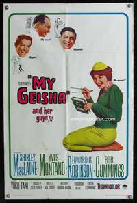 m441 MY GEISHA one-sheet movie poster '62 Shirley MacLaine, Yves Montand, Edward G. Robinson