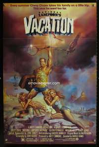m451 NATIONAL LAMPOON'S VACATION one-sheet movie poster '83 Chevy Chase, Boris Vallejo art!