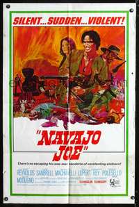 m453 NAVAJO JOE one-sheet movie poster '67 Native American Burt Reynolds, Sergio Corbucci