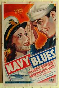 m454 NAVY BLUES one-sheet movie poster '37 sailors Dick Purcell and Mary Brian!