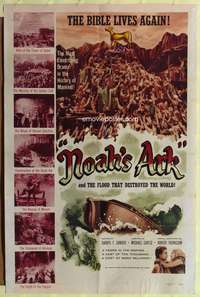 m464 NOAH'S ARK one-sheet movie poster R57 Michael Curtiz, the flood that destroyed the world!