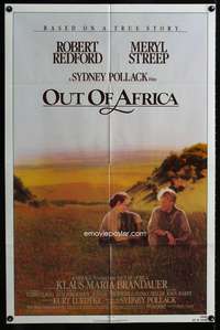 m476 OUT OF AFRICA one-sheet movie poster '85 Robert Redford, Meryl Streep
