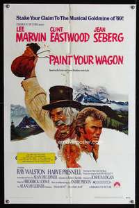 m484 PAINT YOUR WAGON one-sheet movie poster '69 Clint Eastwood, Lee Marvin, Jean Seberg