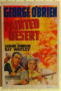 m485 PAINTED DESERT one-sheet movie poster '38 George O'Brien, cowgirl Laraine Johnson!