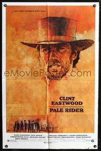 m487 PALE RIDER one-sheet movie poster '85 great C. Michael Dudash art of Clint Eastwood!