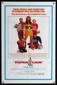 m493 PAPER LION style B one-sheet movie poster '68 Alan Alda doesn't belong on a football field!