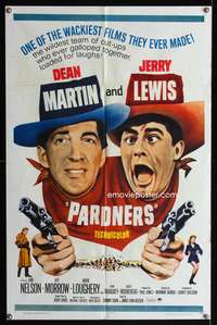 m498 PARDNERS one-sheet movie poster R65 cowboys Jerry Lewis & Dean Martin!
