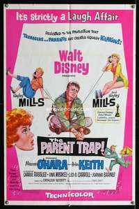 m499 PARENT TRAP one-sheet movie poster '61 Hayley Mills, Maureen O'Hara, Brian Keith