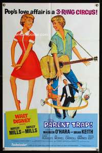 m500 PARENT TRAP style B one-sheet movie poster R68 Hayley Mills plays guitar!