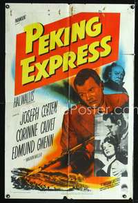 m508 PEKING EXPRESS one-sheet movie poster '51 Joseph Cotten, William Dieterle, China!