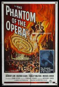 m517 PHANTOM OF THE OPERA one-sheet movie poster '62 Hammer horror, Herbert Lom