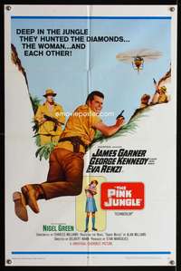 m520 PINK JUNGLE one-sheet movie poster '68 James Garner & George Kennedy in South America!