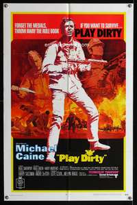 m526 PLAY DIRTY one-sheet movie poster '69 Michael Caine, WWII, English!