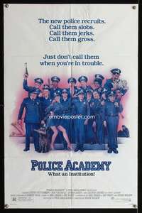 m532 POLICE ACADEMY one-sheet movie poster '84 Drew Struzan police artwork!