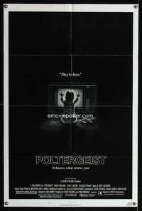 m533 POLTERGEIST style B one-sheet movie poster '82 Tobe Hooper, They're here!