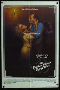 m540 POSTMAN ALWAYS RINGS TWICE one-sheet poster '81 Jack Nicholson, Jessica Lange, Casaro art!